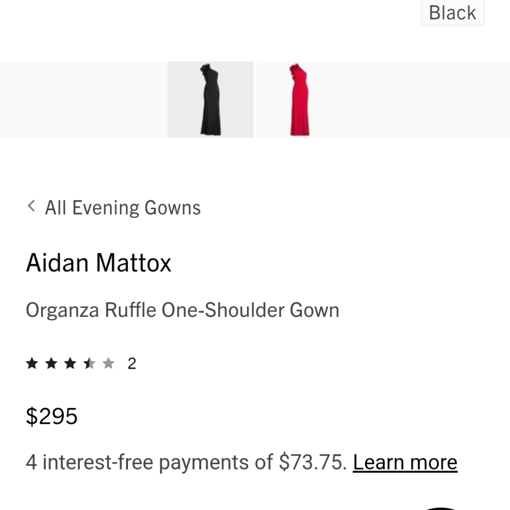 Aidan mattox by Adrianna papell organza ruffle one shoulder gown - Picture 4 of 11